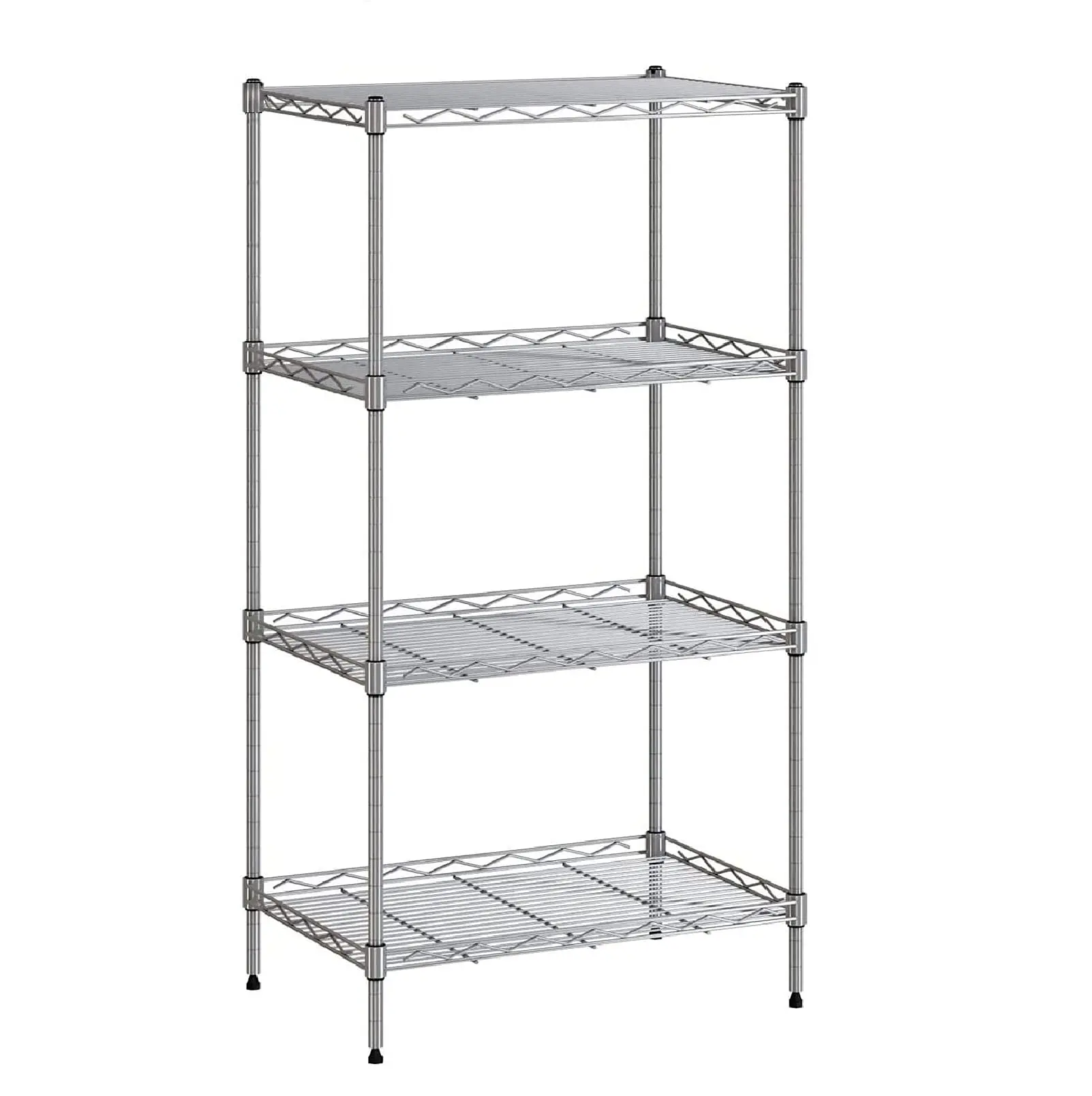 Metal Storage Shelf 4-Shelf Rack for Laundry Bathroom Kitchen Office Garage Pantry - Organiser White