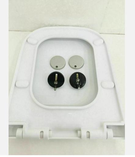 Luxury Square Toilet Seat Heavy Duty White Soft Close Top Quick Release Hinges 3