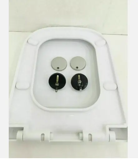 Luxury Square Toilet Seat Heavy Duty White Soft Close Top Quick Release Hinges 3