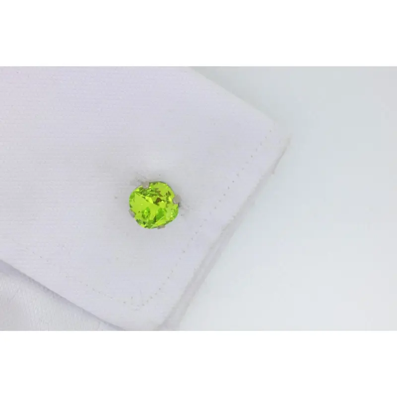 The Green Stud Cufflink in Platinum 1