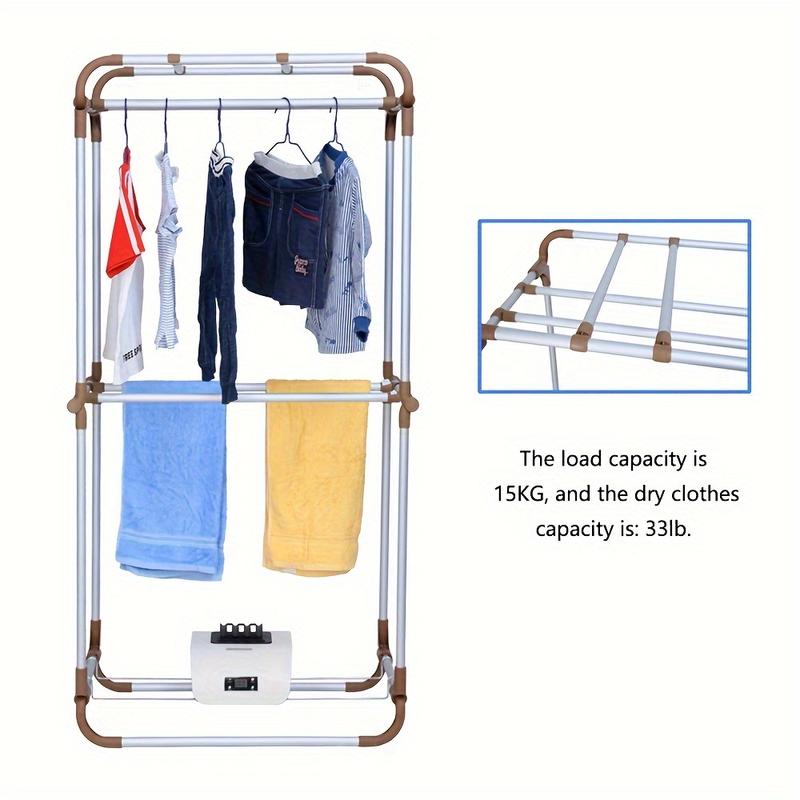 Product Introduction of Concise Home Installation-free Folding Hanging Clothes Dryer With Remote Controller Aluminum Alloy Tubes 15KG Easy Storage Electric Drying Clothes Quickly Suitcase With Timer Portable Simple Wardrobe With Heater For Winter Cold Rainy Days 40