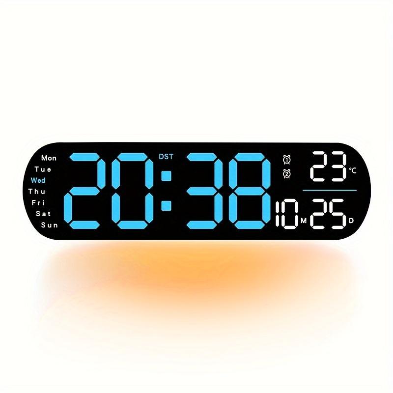 RAZZAQ MART SHOP Large Digital Wall Clock with Remote Control, Dual Alarm, DST, 10-Level Brightness, LED Night Light, USB Powered, Cordless or Plug-In Use, Ideal for Bedrooms, Living Rooms, or Offices (Batteries Not Included) 7