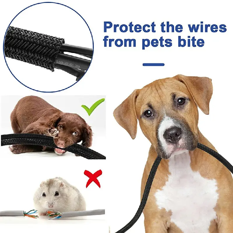120cm Cable Tidy Zip Sleeve for PC/TV Wire Management Organisers Cable Cover Protector Protection 5