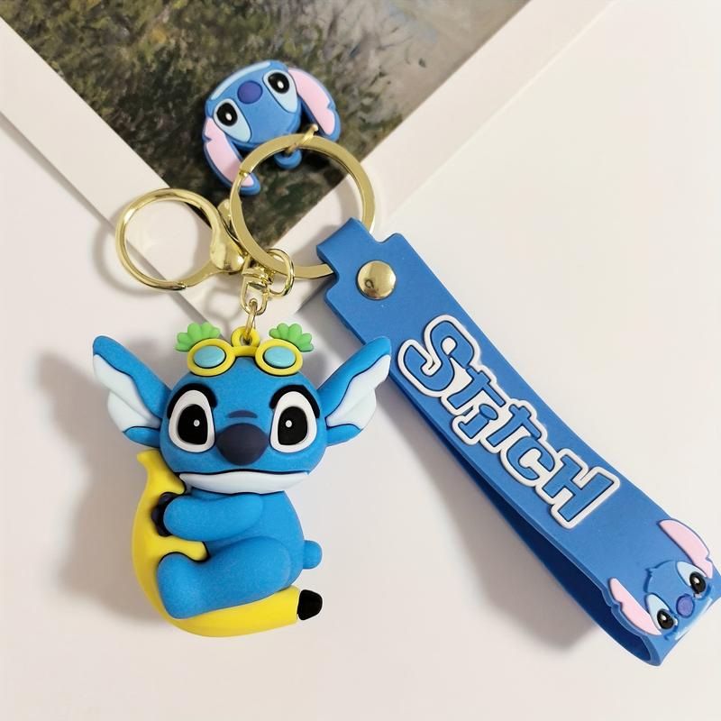 Stitch PVC Keychain Set - Non-Braided, Durable Cartoon Character Key Rings, Cute Backpack Charms, Ideal for Christmas & Halloween Gift Ideas - Pack of Multiple Designs 2