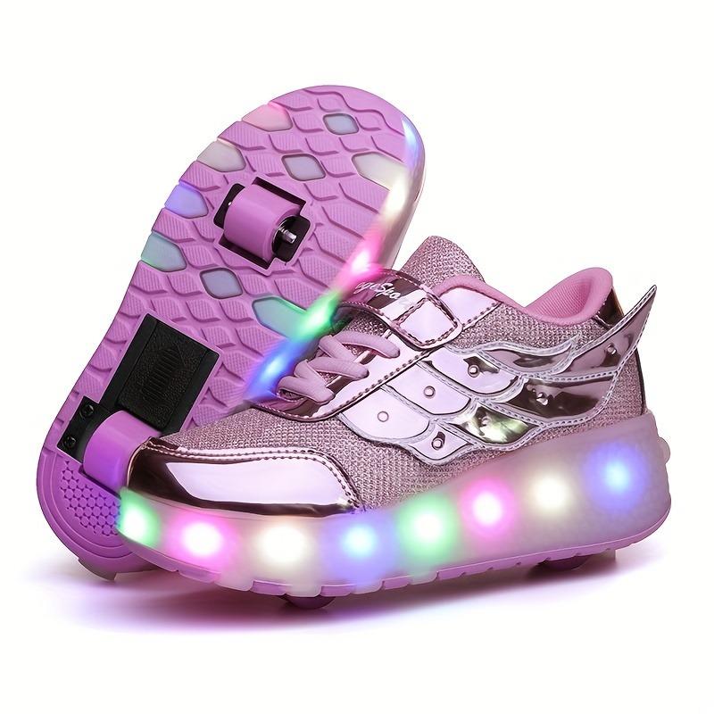 Product Introduction of Low Top Trendy Cool Roller Skateboard Shoes with Breathable Anti Slip Wheel for Girls, LED Light, All Seasons, Indoor Outdoor 2