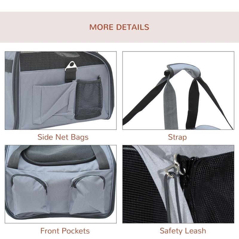 Pets Carrier Folding Bag Car Seat Cat Dog Puppy Portable Travel Cage Mesh Holder 5