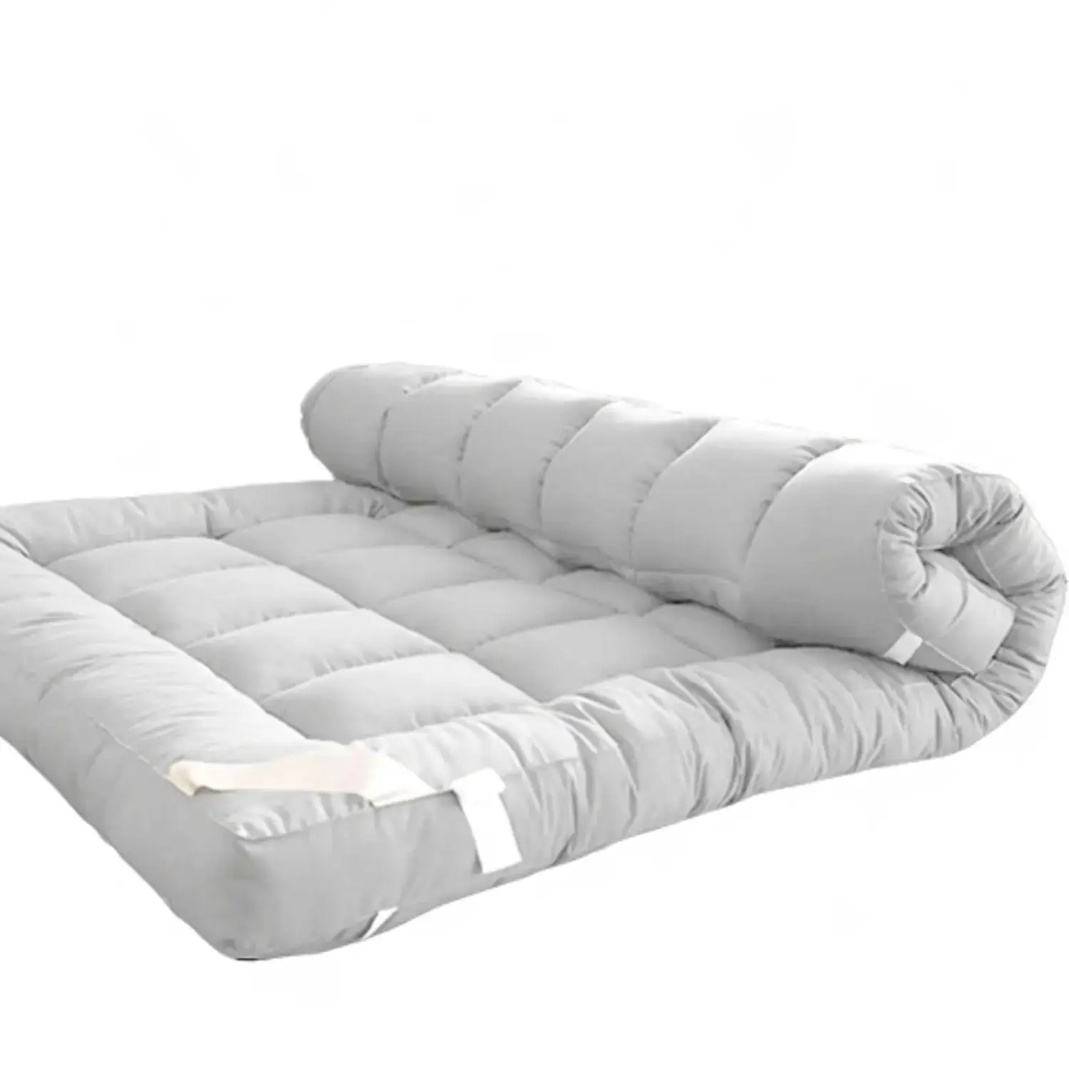 4" Inch Deep Best Mattress Topper 10cm Extra Thick Quilted Heavy Box Stitched Fluffy Hypoallergenic Microfiber Mattress Topper Double with Strong Elasticated Corner Straps Best Bed Topper White Color All Sizes