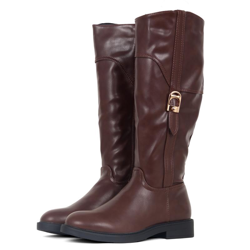 Product Introduction of SHUMOKO Women Chunky Ankle Boots  with Zip Women Knee High Boots Flat with Round Toe Women Full Zip Pull-on Boots with Flat Heel 3CM Women Black Brown Boots on youger trend Girl Walking Shoes Comfort Onyx Footwear Shoe Women Magic Stretch Boots 4
