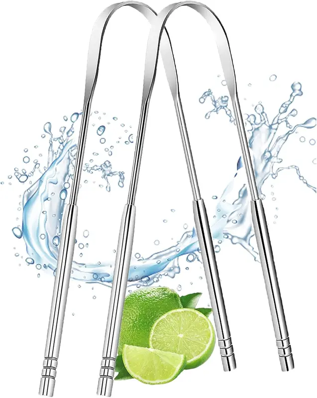Tongue Scraper, Tongue Scraper Metal Brush, Stainless Steel Tongue Scraper Dental Care Tongue Cleaner, Gentle On Tongue, Mouth Fresher, Oral Care Kits, Portable Tongue Cleaners, Banishes Bad Breath, Oral Hygiener, Tongue Cleaning Tools,  Gift Ideas 2025 2