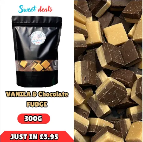 Sweet Pick and Mix - VANILA & CHOCOLATE FUDGE Sweets - Large Bag - Perfect Snack for Parties and Gifts - Candy 4