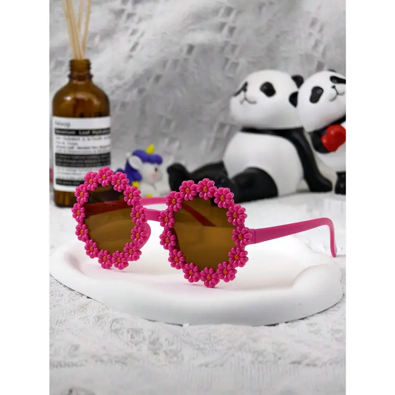 1pc/7pcs Children/Adult Fashionable Daisy Flower Decor Fashion Glasses Unisex, Outdoor Beach Photography Glasses, Baby Prop Eyewear 4