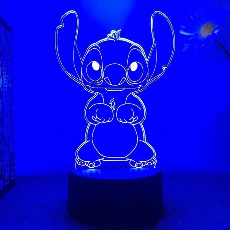 【2025】Stitch - 3D LED Light Children LED Night Light USB LED Table Lamp for Bedroom Decoration Chirstmas Gift - 29 Different Designs - With & Without Remote - Emitting 7 & 16 Different Colours 2