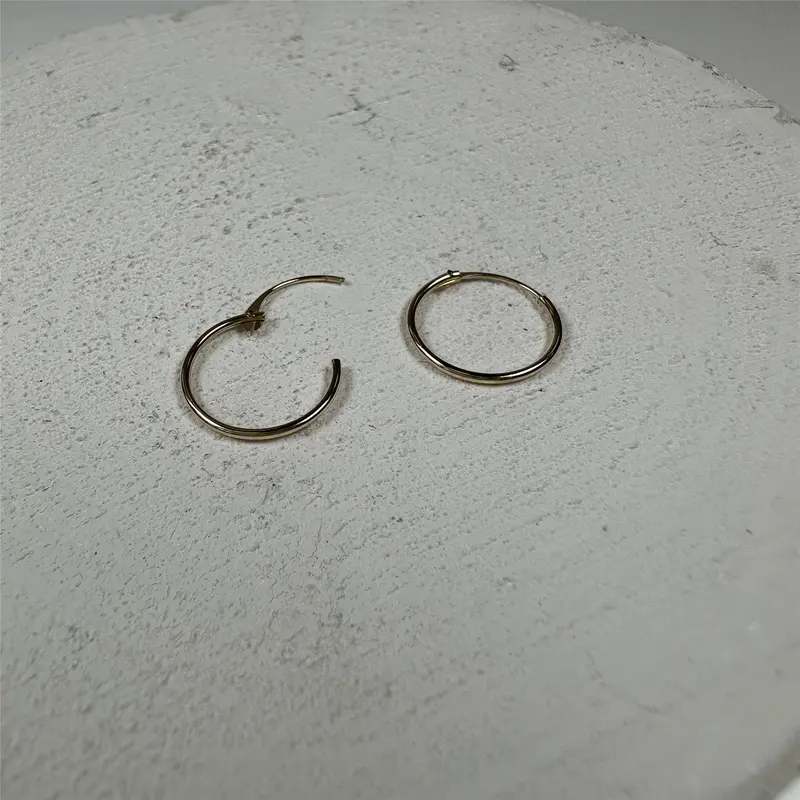 9ct Gold 12mm Sleeper Hoop Earrings 6