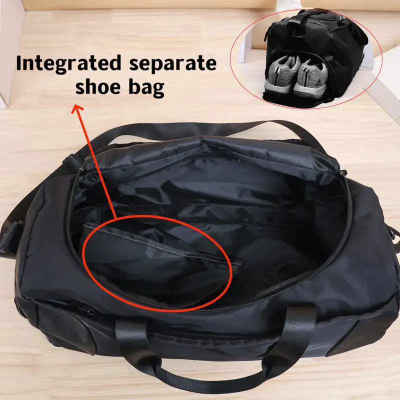 52x27x25cm Large black sport gym tote new duffle bag travel work gear bag 3