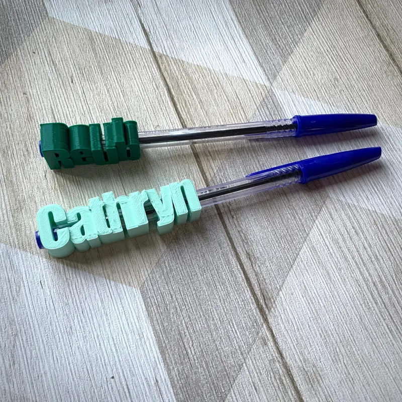 Pen Biro Topper Personalised Name - 3D Printed - Party Bag Fillers - Favours - School Bag - Under 5 Pounds - Small Gifts - Teachers Gift 2