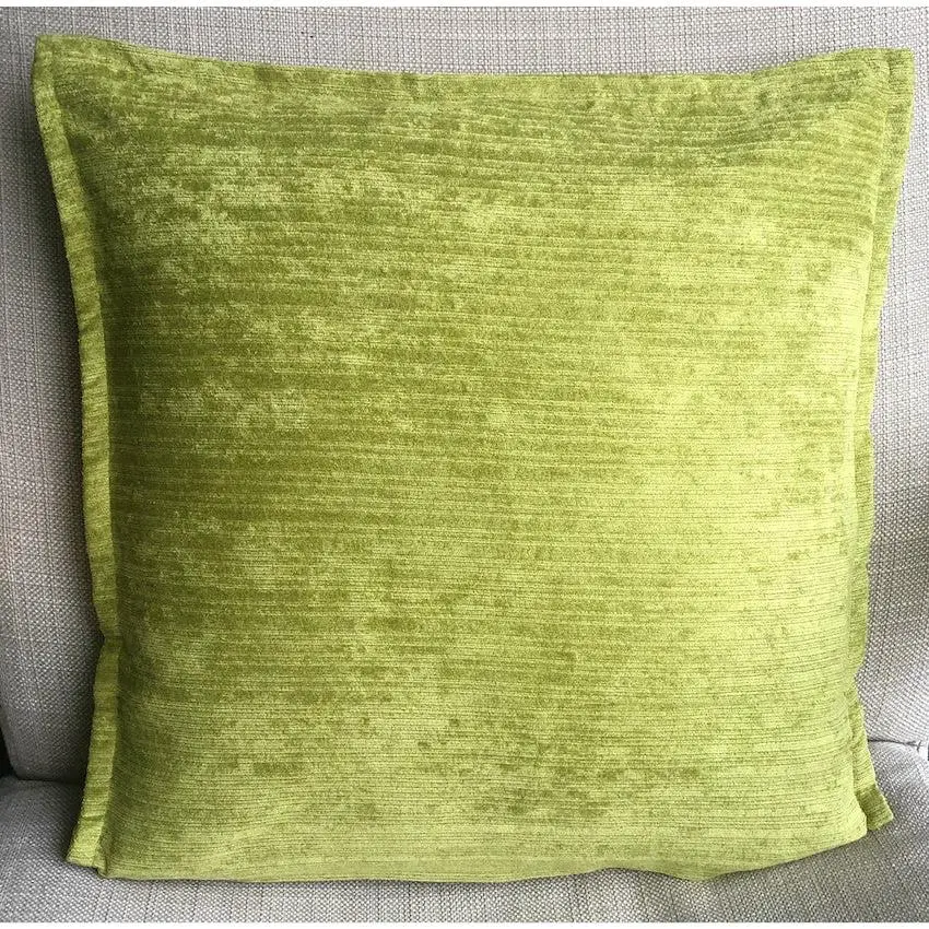 Plain Thick Soft Chenille cushion covers Lime