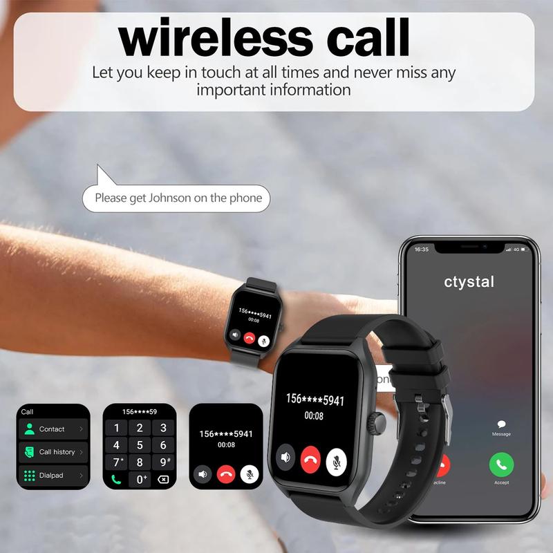 AI Voice Assistant Smart Watch for Men Women, 1.96'' HD Screen Activity Trackers with 100+Sports/ Sleep/ Heart Rate Monitor 3