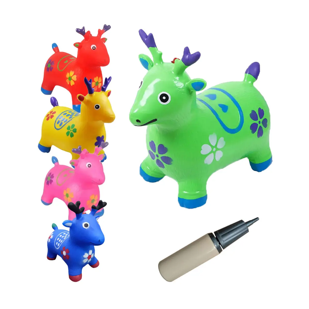 Blue Deer Hopper - (Inflatable Space Hopper, Jumping Deer, Ride-on Bouncy Animal)