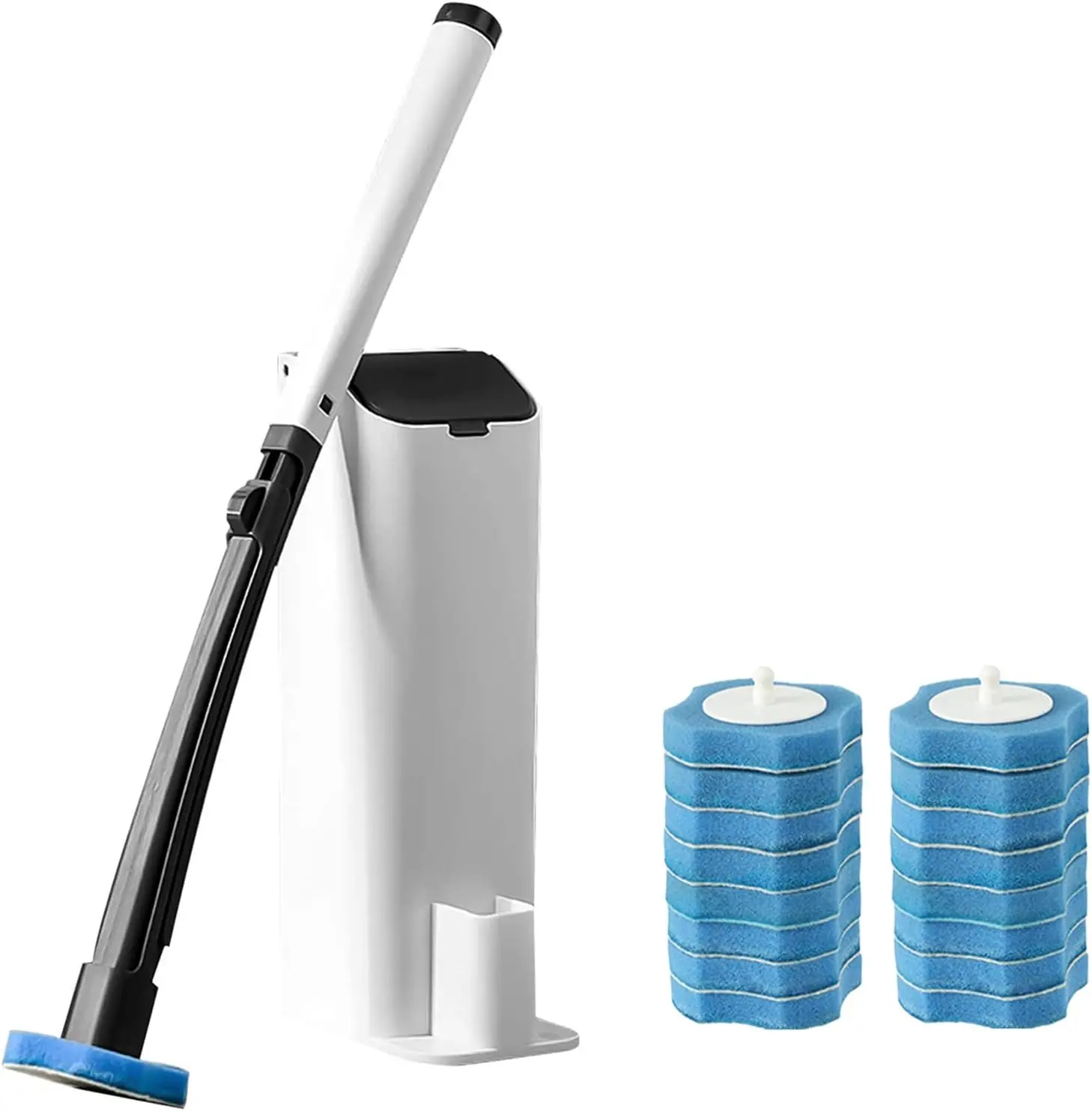 Wall Toilet Wand Kit,Disposable Toilet Brush With Holder.Disposable Toilet Cleaning System with 16 Toilet Wand Replacement Heads