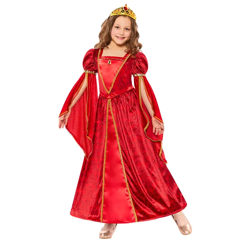 Children's Tudor Queen Red Deluxe Costume Sizes 4-12 1