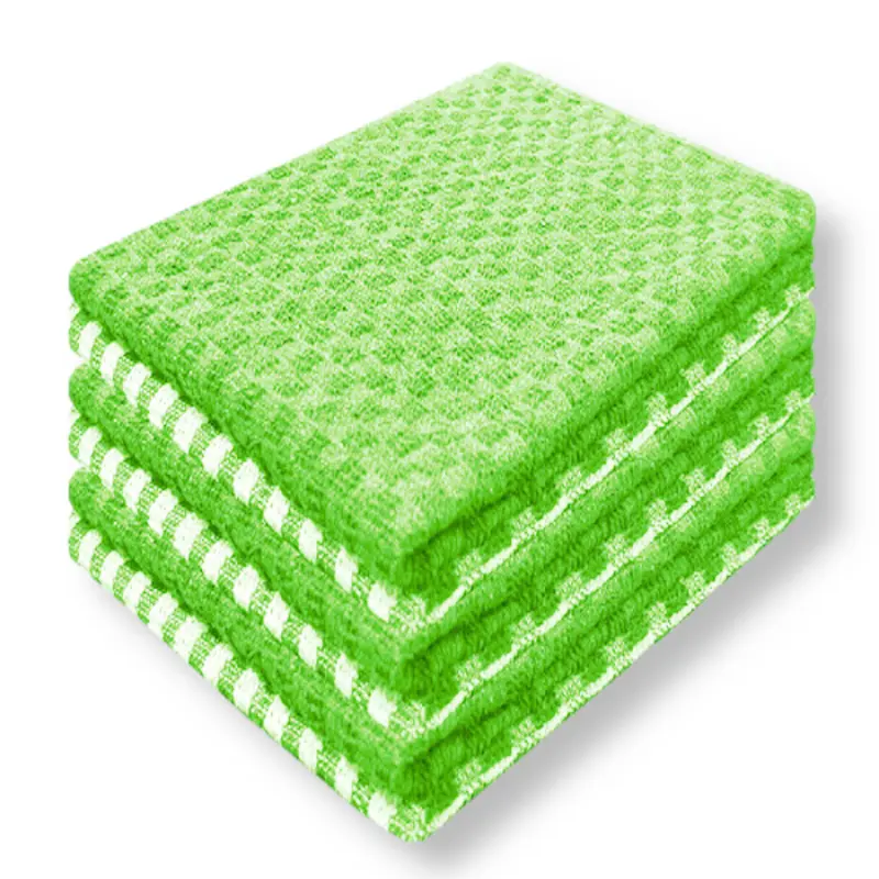 Mono Check Tea Towels Pack of 6 or 12 - Cotton Absorbent Long Lasting Kitchen Tea Towels Set Cleaning Cloth 6