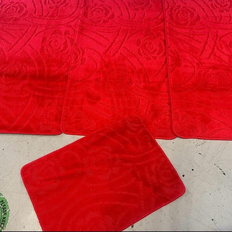 Romany Washables Mats Bright Red Tourer washable mats, 67cm 120cm Best quality Non Slip Backing Christmas Rugs X Full set of 4 Mats x 1