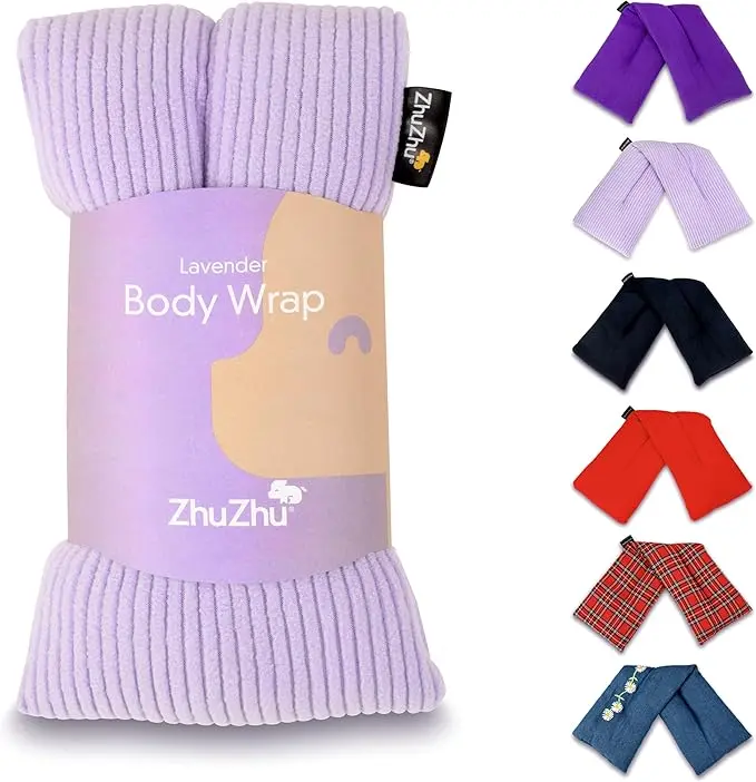 Lavender Body Wrap - Microwavable Wheat Bag - Microwave Heat Pad Soothing Hot Pack - Lilac Fleece 0