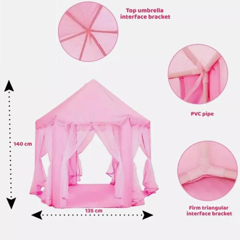 Children Kids Play Tent Fairy Princess Girls Boys Hexagon Playhouse House New 4