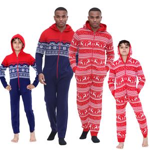 NOROZE Family Matching Christmas Onesies Pajamas Set Holiday Sleepwear Jumpsuit For Kids Adults Pyjamas Set Aztec Knitted Onesie Fabric Womenswear