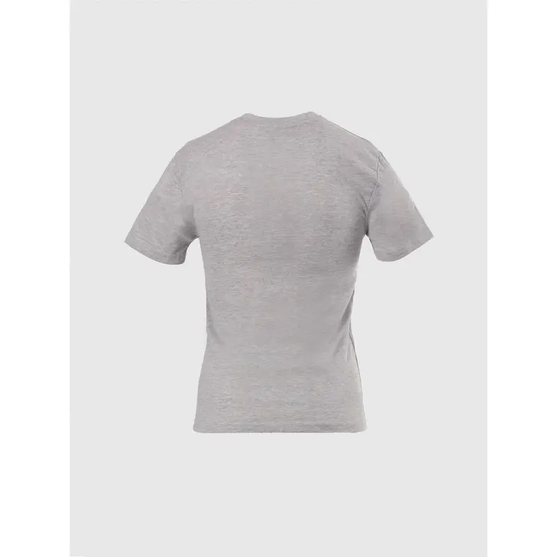 Grey Botanical Print Basic Short Sleeve Tee Fit Top 2