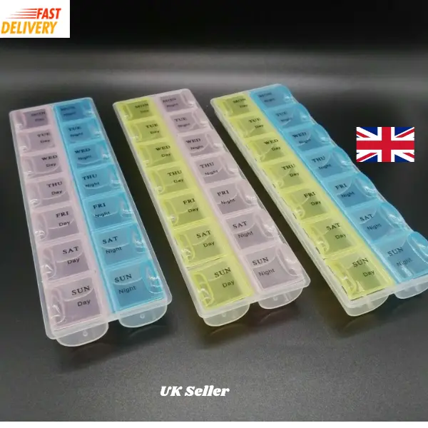 7 Day Pill Box Medicine Tablet Dispenser Storage Case Day/Night Healthcare Aid