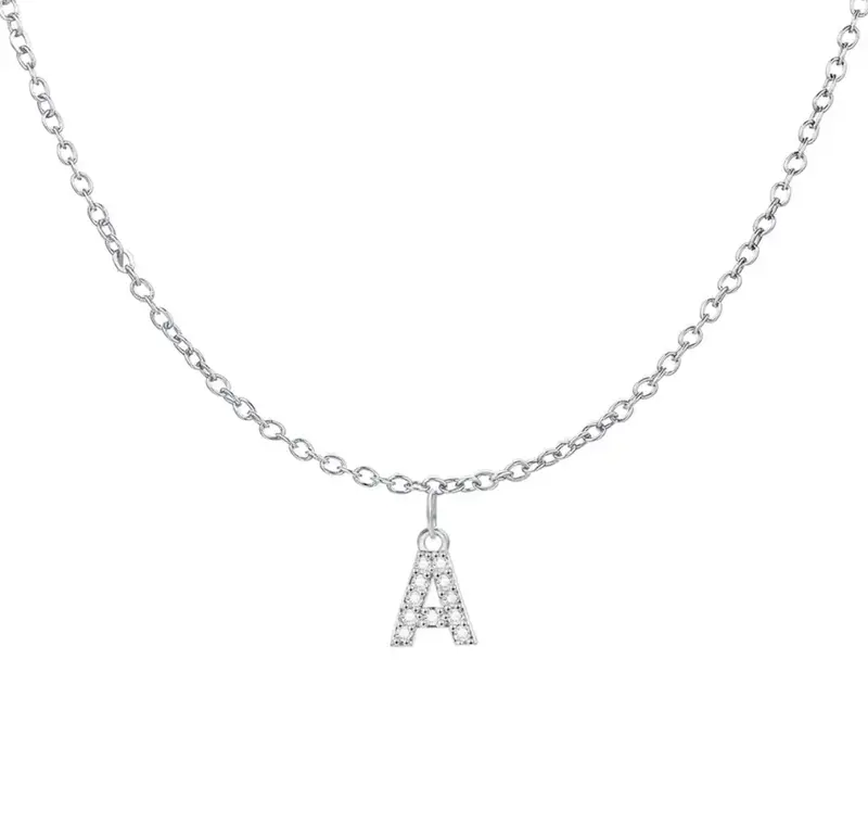 Amour Destinee 18K Gold Plated Initial Name Necklace, Silver Initial Pendant Name Necklace, Special Personalised Gift, Up to 1-9 Initials 3