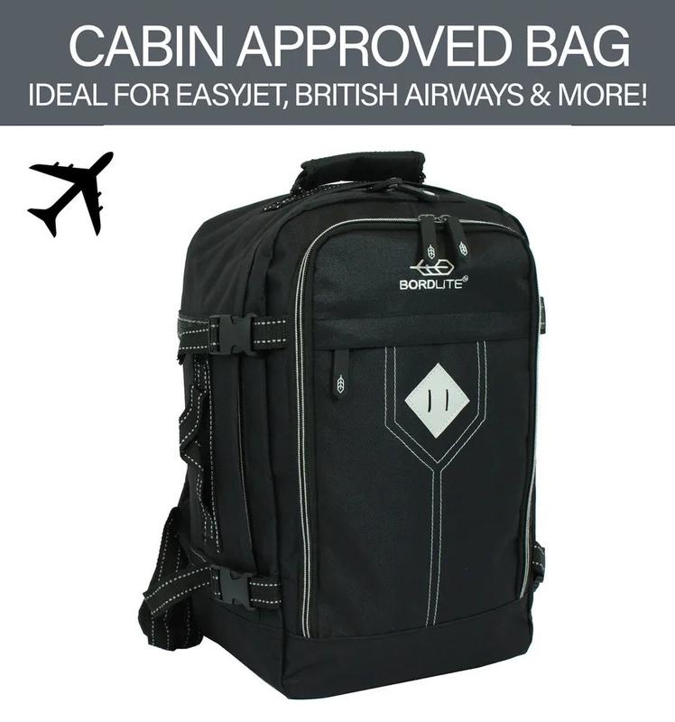 Black/Lime Cabin Friendly Rucksack With Multiple Zip, Lightweight cabin bag, Airline-friendly bag, Travel essentials bag 6