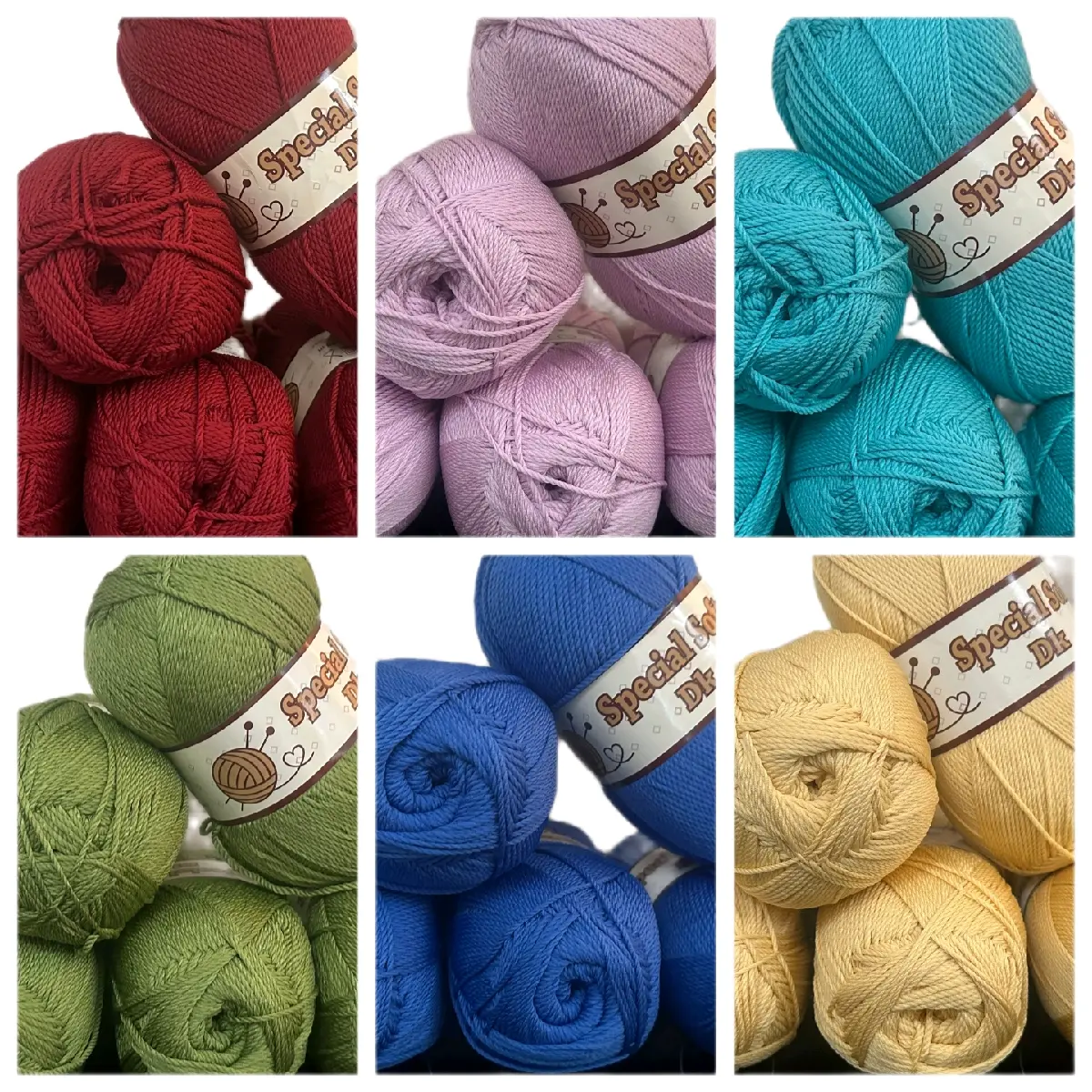 A pack of 5 100grm balls of Special soft anti  pilling dk
