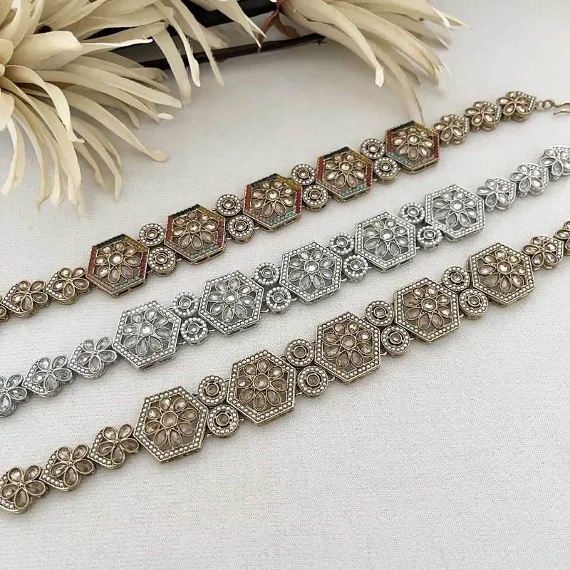 Indian Jewellery Hair Matha Patti Gold and Red for Ladies Wedding Bridal Accessories Sheeshphool 0