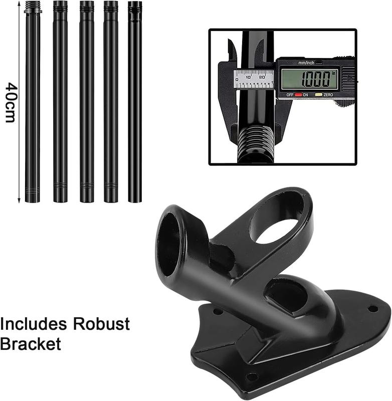 GoDyna 6FT Flagpole Kit with Bracket Wall Mounted Stainless Steel Flagpole Professional Metal Flag Pole for House Garden Yard Residential and Commercial Use 2