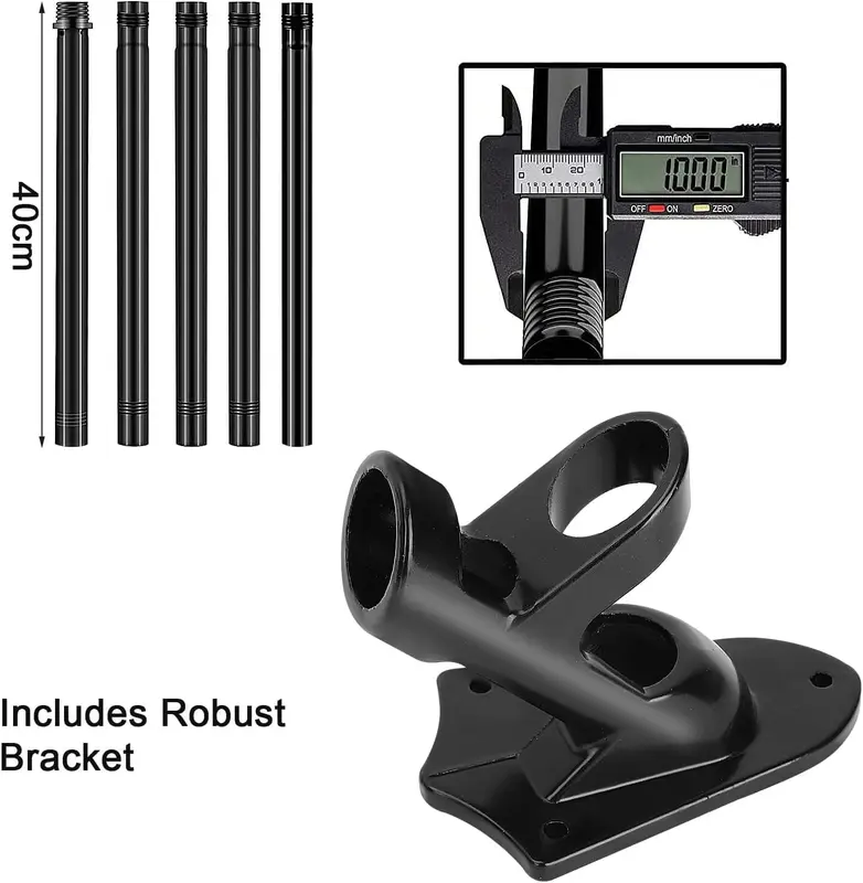 GoDyna 6FT Flagpole Kit with Bracket Wall Mounted Stainless Steel Flagpole Professional Metal Flag Pole for House Garden Yard Residential and Commercial Use 2