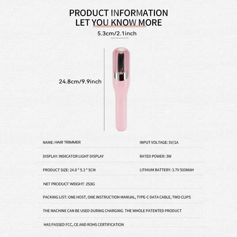 Automatic Hair Split End Trimmer Device, Cordless Hair Cutting Tool For Dry, Damaged & Brittle Split Ends Removal, Suitable For Men And Women, Hair care Salon Equipment 3