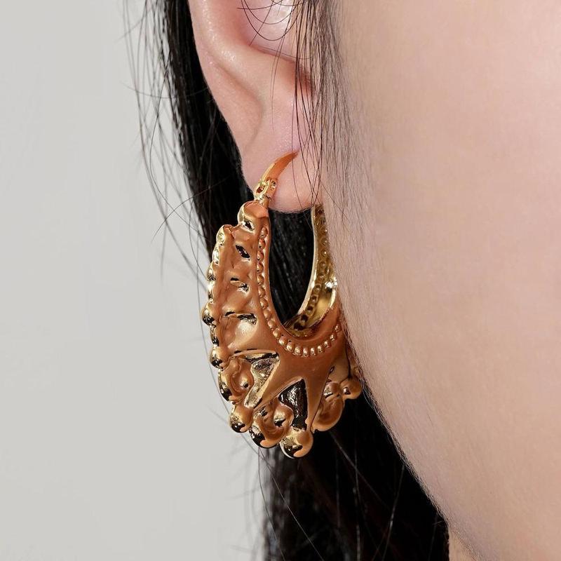 35mm Gold Round Gypsy Creole Lightweight Earrings 1