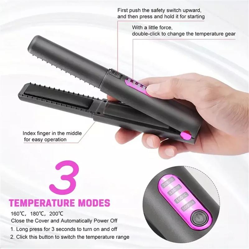 2-in-1 Cordless Portable Hair Straightener & Curler – Wireless Styling Pocket straightener Lightweight Comfort 6
