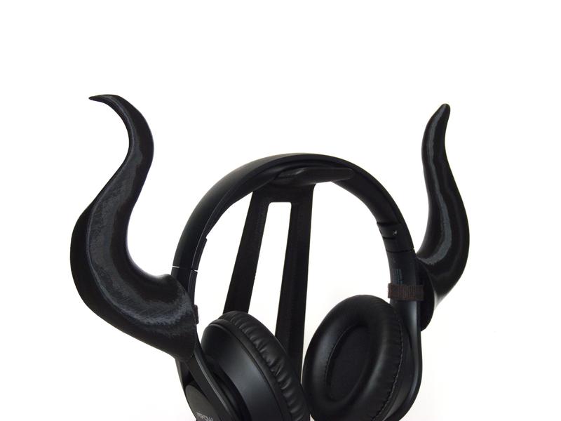 Headset Horns Demon 3D Printed | Headphones Accessory | VELCRO Brand ONE-WRAP Reusable Ties | Perfect For Streaming Gaming Costume Cosplay Accessories Aesthetic 1
