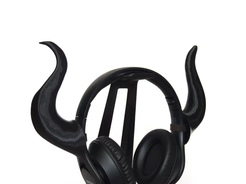 Headset Horns Demon 3D Printed | Headphones Accessory | VELCRO Brand ONE-WRAP Reusable Ties | Perfect For Streaming Gaming Costume Cosplay Accessories Aesthetic 1