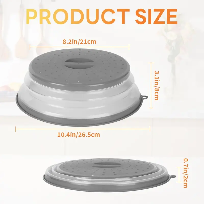 Microwave Food Plate Cover - Vented, Splatter Protector & Dishwasher Safe Containers Kitchen Utensils Handheld 1