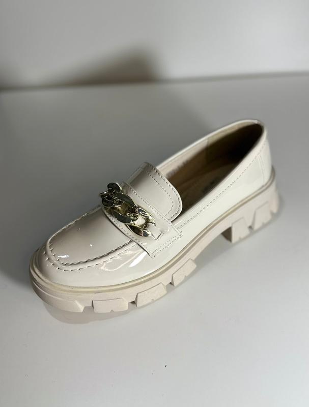 Women's Flat Creepers & Chunky Sole Shoes Ladies School and Work Slip On Chain Loafers (999-1) 3