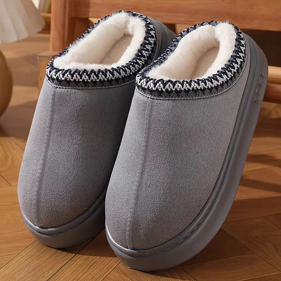 Suitable For Both Men And Women, The New Home Warm Cotton Slippers In Winter, Fashionable Solid Color Cotton Shoe Footwear Flipflop