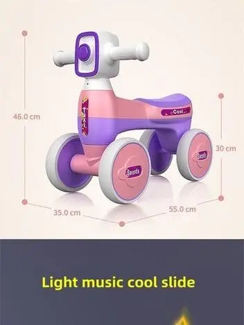 Baby sliding Balance Bike Toddler First Bike No Pedal Infant Baby Walker Riding with Music. 1