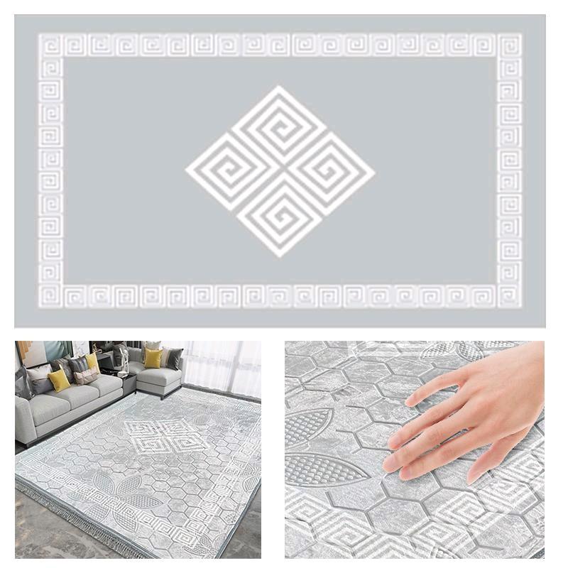 DIAMOND SHAPED GREEKY NON SLIP MACHINE WASHABLE GREEKY DESIGN SOFT 160X230CM AND 200X300CM 7