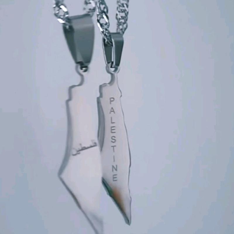 Palestine Map necklace 3