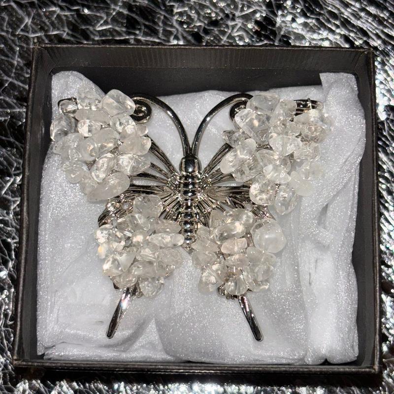 Prettiest crystal chips butterfly ornament 7cm 1pc 6
