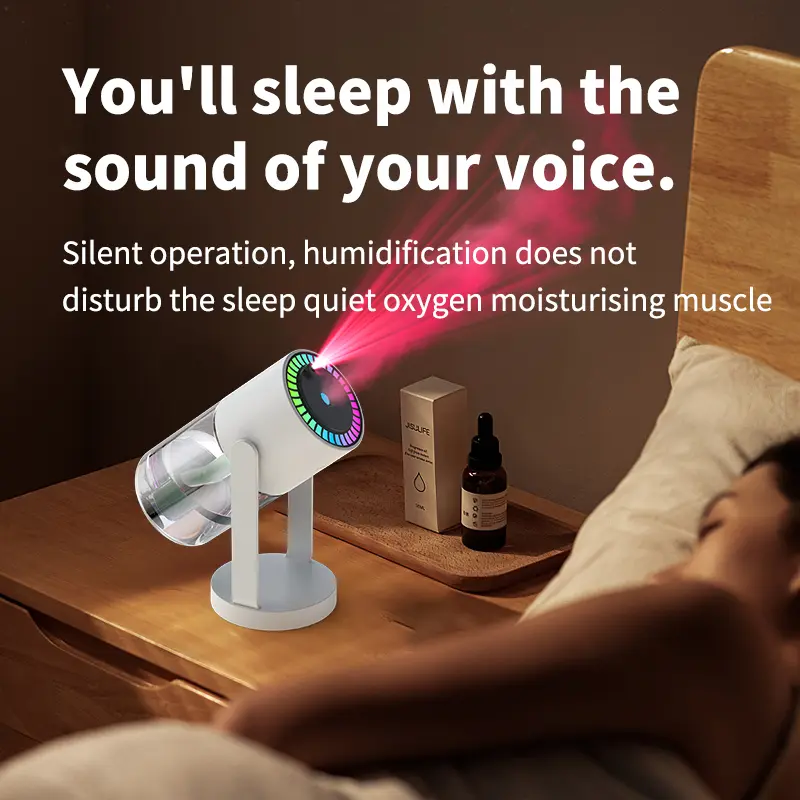 Humidifier USB Powered with Starry Sky Projection Timer Function for 6-8 Hours Auto Shut-off and Colorful Lighting Design Ideal for Bedroom Car and Office (white) 8